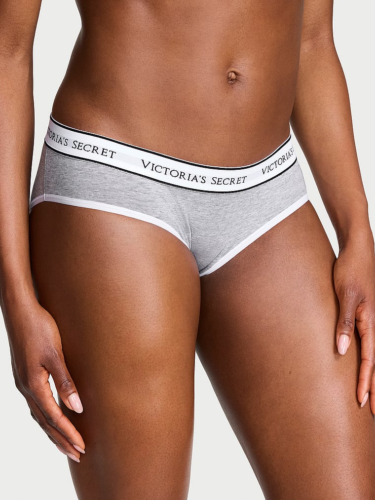 Logo Cotton Hiphugger Panty - Medium Heather Grey - image 1