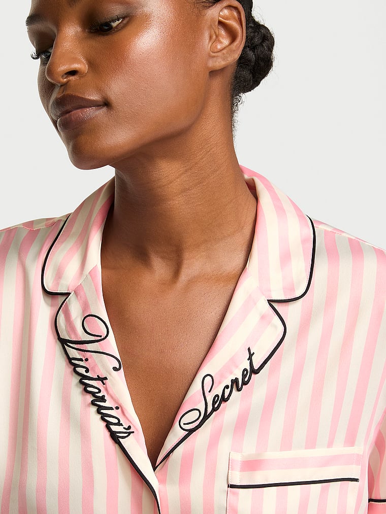 Signature Satin Short Pajama Set - Print - image 4