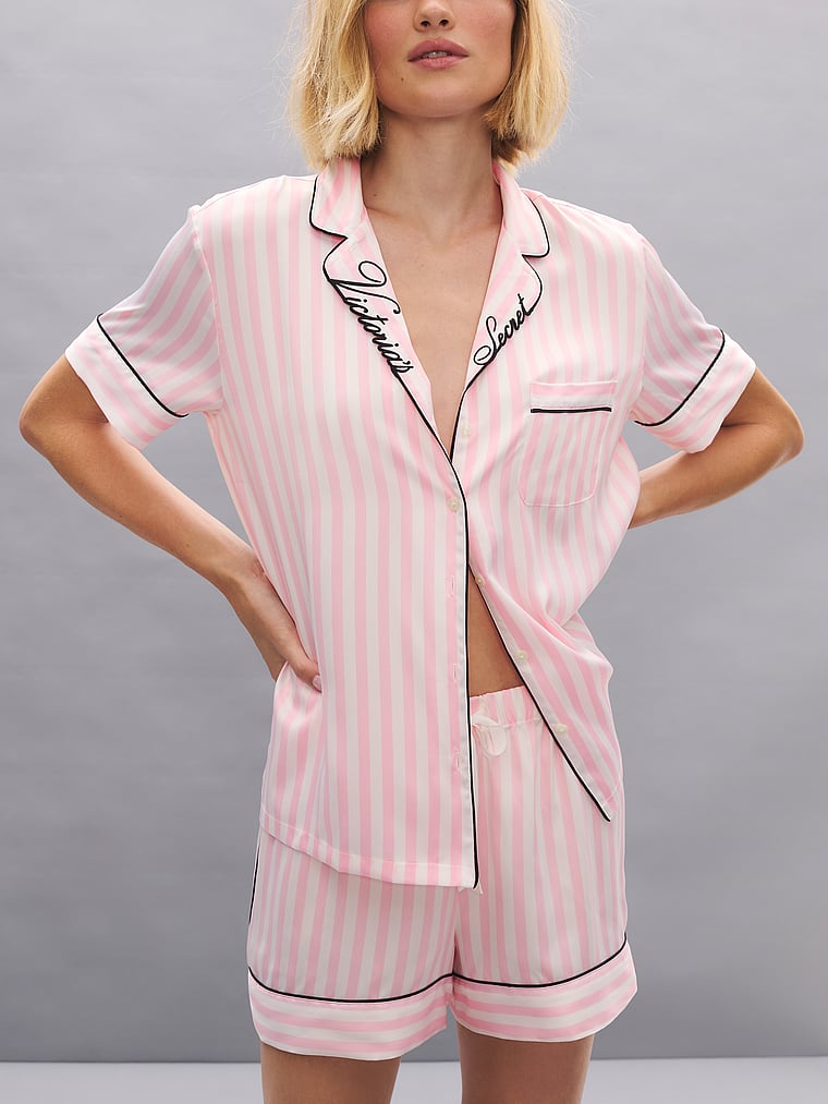 Signature Satin Short Pajama Set - Print - image 2