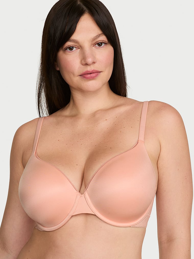 Lace-Trim Lightly Lined Full-Coverage Bra - Rose Cloud - image 2