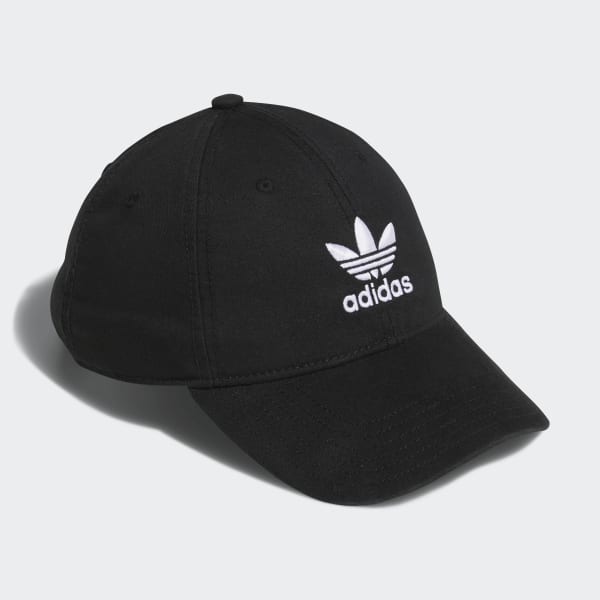 Black Relaxed Strap-Back Hat