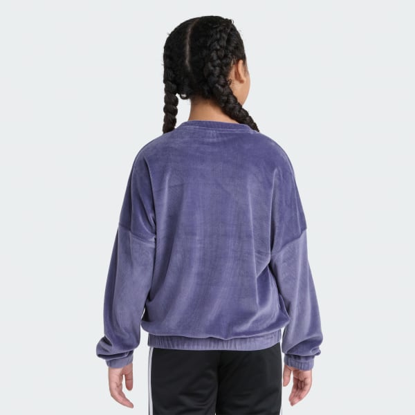 Purple Velour Crew Neck Sweatshirt