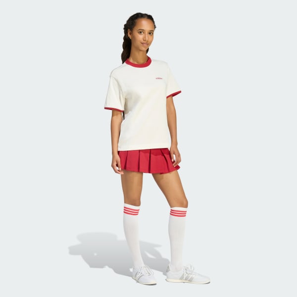 White Seasonal Essentials Colorpop T-Shirt with Embroidered Graphic