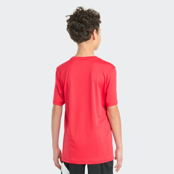 Red Short Sleeve Polyester Athlete Tee
