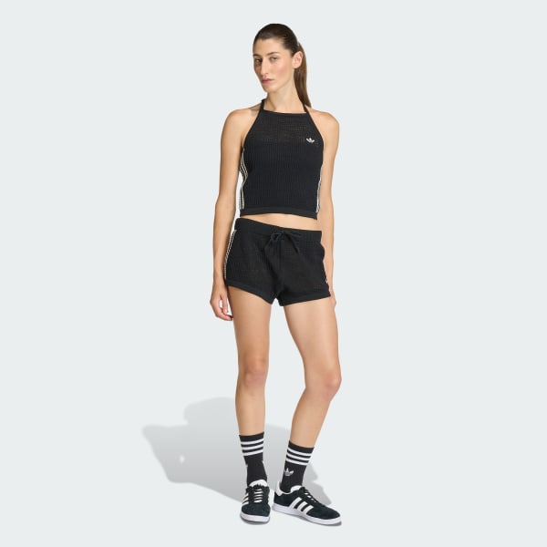 Black KNITTED CROCHET TOP