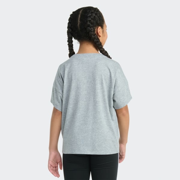 Grey Short Sleeve Drop Shoulder Graphic Tee