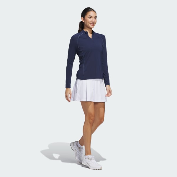 Blue Ultimate365 Solid Quarter-Zip Mock Polo Shirt