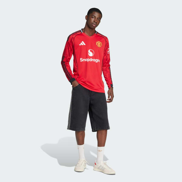 Red Manchester United 25/26 Long Sleeve Home Jersey