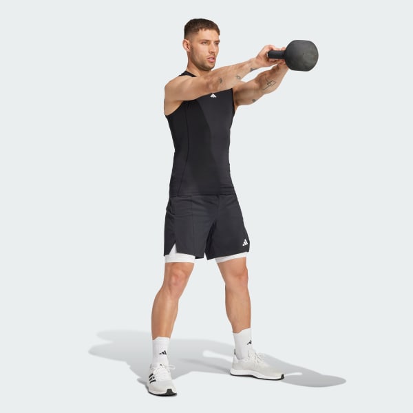 Black Techfit Compression Training Sleeveless Tee