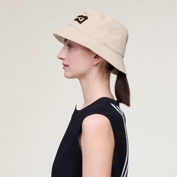Beige Y-3 GRAPHIC BUCKET HAT