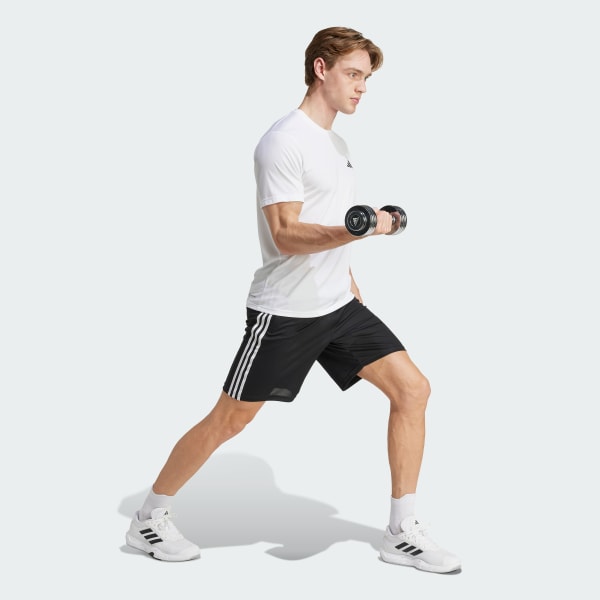 Black Train Essentials Piqué 3-Stripes Training Shorts