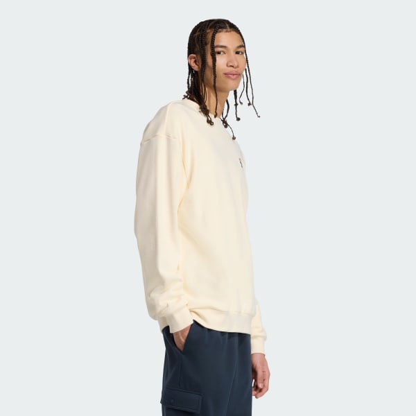 White Dog Sock Patch Graphic Sweatshirt