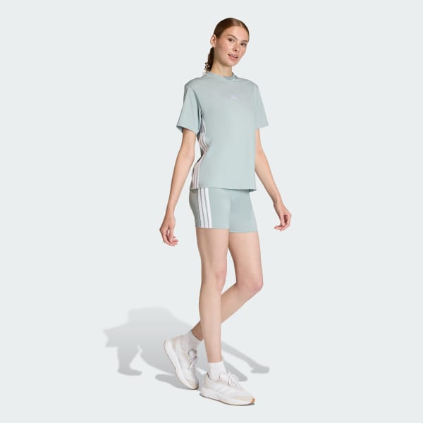 Green Essentials 3-Stripes Cotton Tee