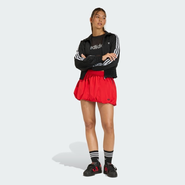 Black SMOCKED FIREBIRD TRACK TOP