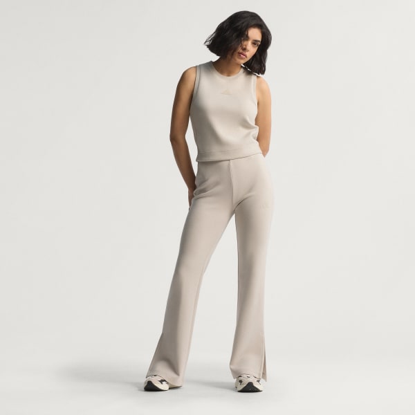 Beige Soft Lux Flared Pants