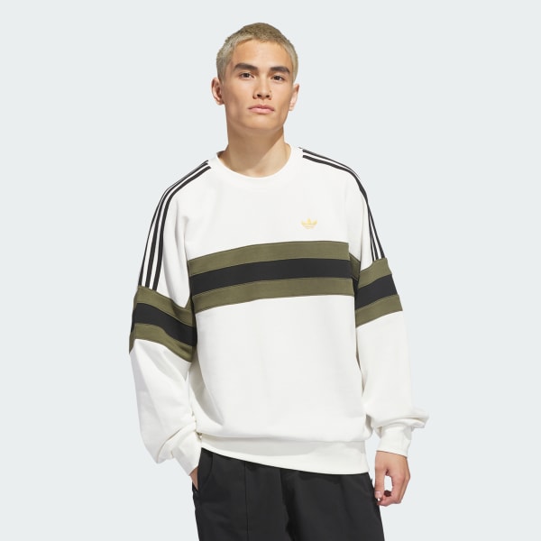 White SKATEBOARDING VINTAGE INSPIRED CREWNECK SWEATSHIRT