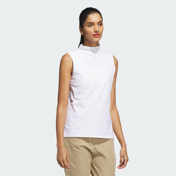 White Ultimate365 Sleeveless Mock Neck Top
