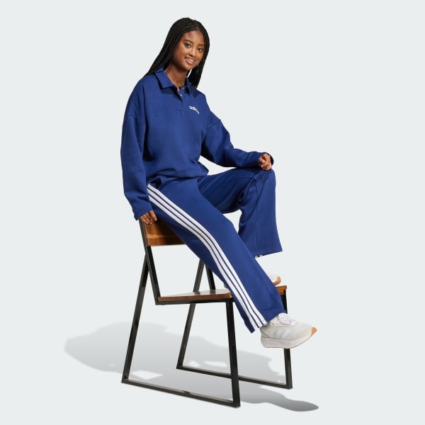 Blue Essentials 3-Stripes Open-Hem Fleece Pants