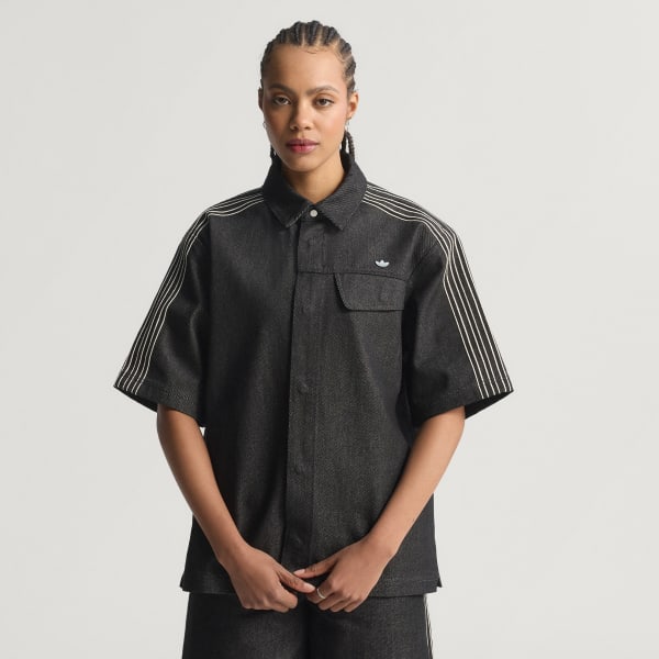 Black Premium Essentials Denim Shirt Shortsleeve