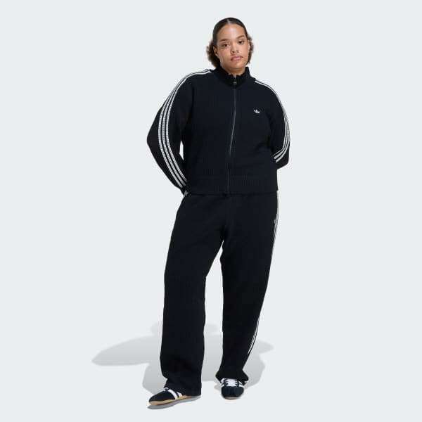 Black Knitted Crochet Firebird Track Top