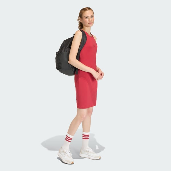 Burgundy Future Icons Small Logo Dress