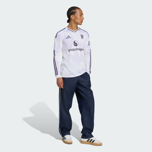 White Manchester United 25/26 Long Sleeve Away Jersey