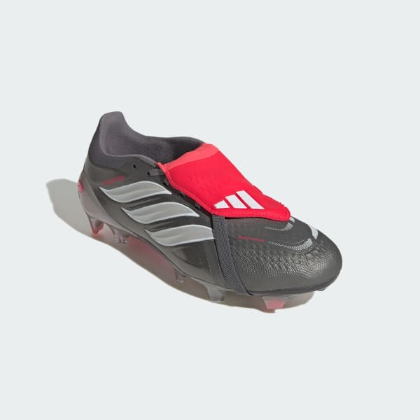 Grey PREDATOR PRO Fold-Over Tongue Firm Ground Soccer Boots