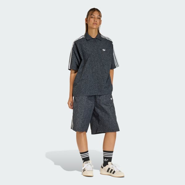 Black AOP Parachute Jorts