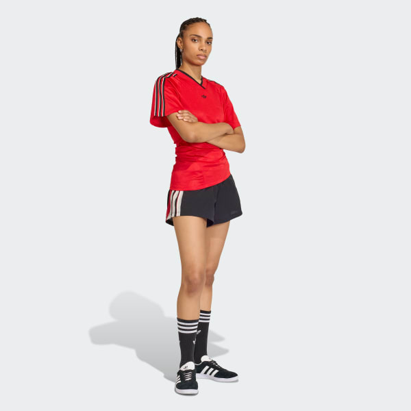 Red ROUCHED FOOTBALL JERSEY