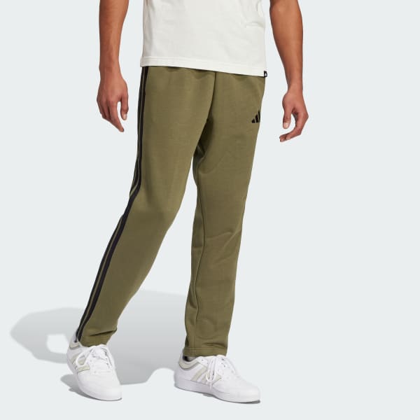 Green Essentials 3-Stripes Open Hem Fleece Pants