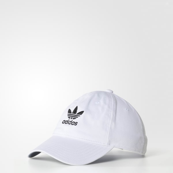 White Relaxed Strap-Back Hat