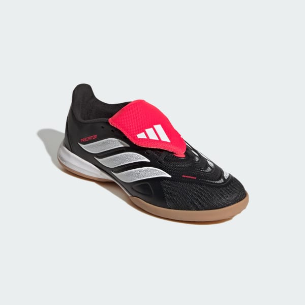 Black Predator League Fold-Over Tongue Indoor Soccer Shoes Kids