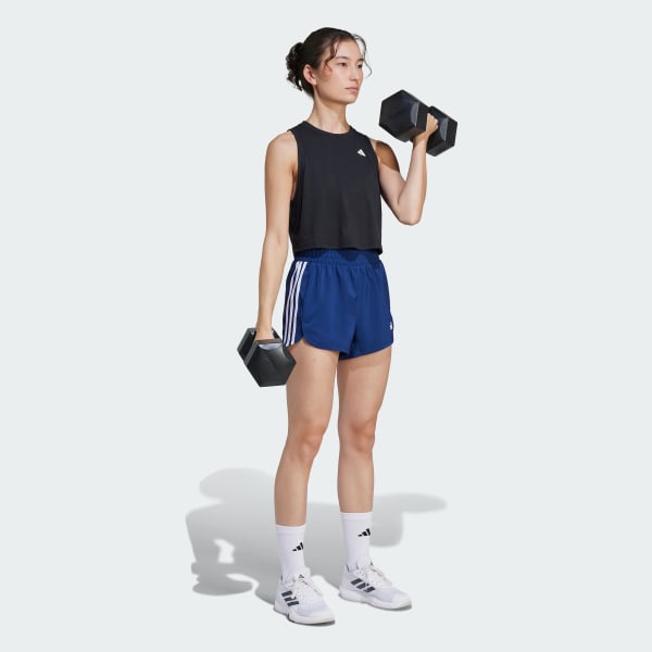 Blue Pacer Training 3-Stripes Woven High-Rise Shorts