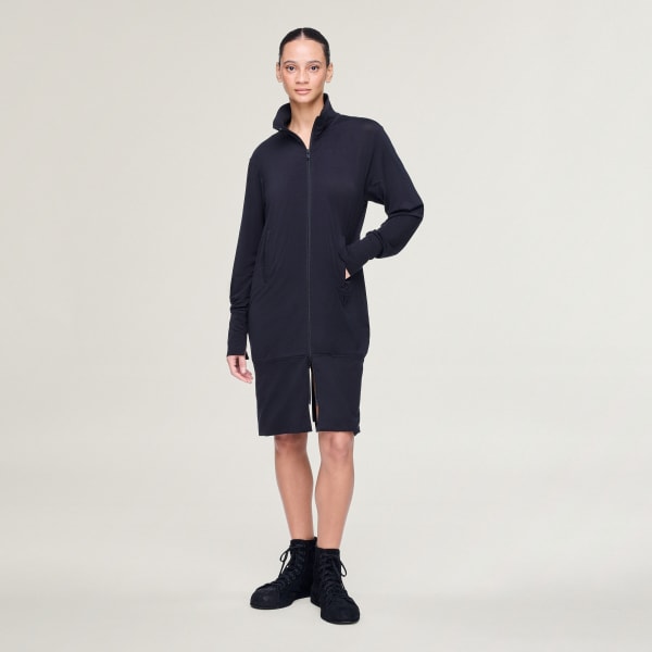 Black Y-3 ZIP BACK TRACK JACKET