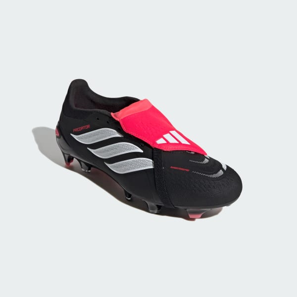 Black PREDATOR PRO Fold-Over Tongue Firm Ground Soccer Boots