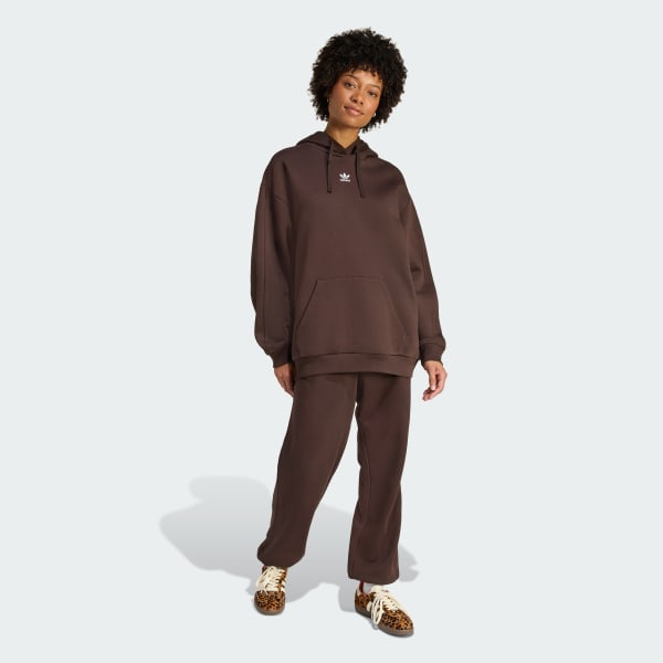 Brown Essentials Oversized Fleece Hoodie