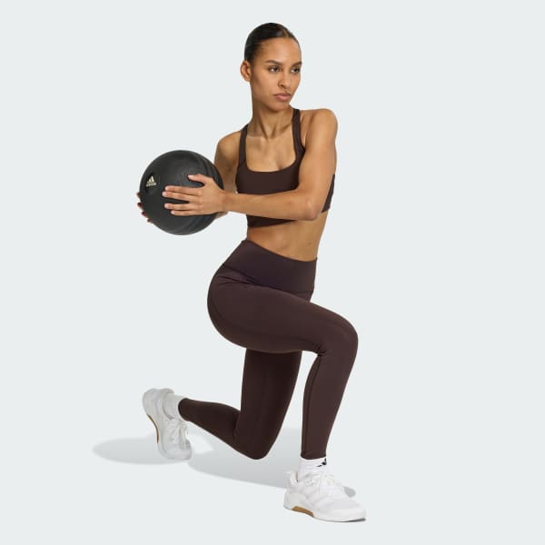 Brown Optime Workout Medium Support Bra