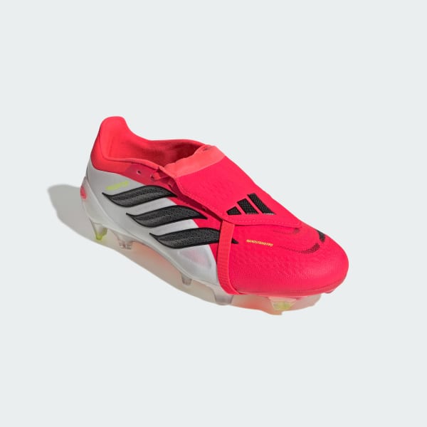 Red PREDATOR PRO Fold-Over Tongue Firm Ground Soccer Cleats