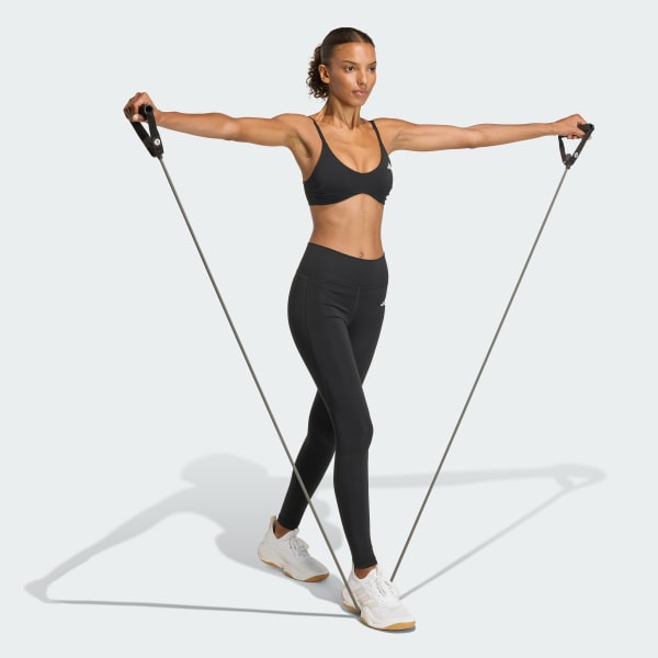 Black Optime Essentials Workout Light Support Bra