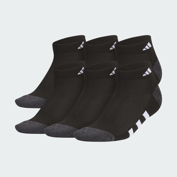 Black Athletic Cushioned 6-Pack Low-Cut Socks Kids