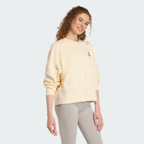 White Cat Patch Graphic Sweatshirt