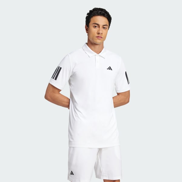 White Club Tennis 3-Stripes Polo Shirt