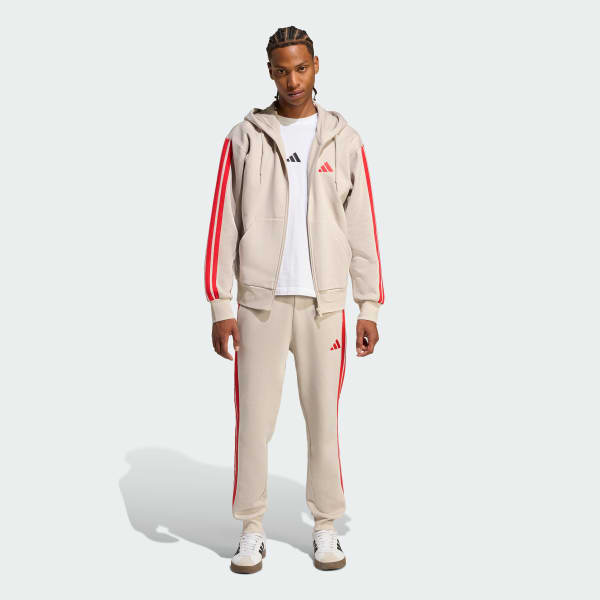 Beige Essentials 3-Stripes Fleece Pants