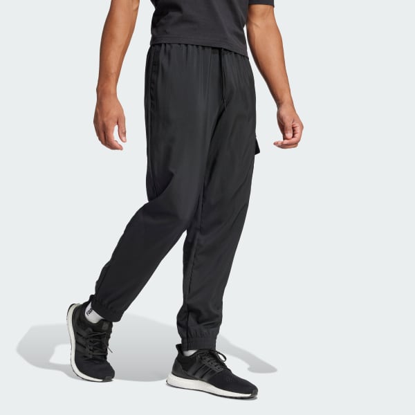Black Essentials Small Logo Cargo Pants