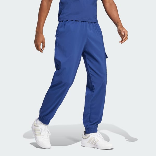 Blue Essentials Small Logo Cargo Pants