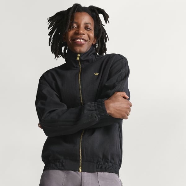 Black FIREBIRD LOOSE PINSTRIPES TRACK TOP