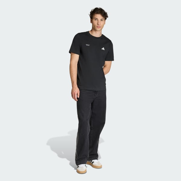 Black FOOTBALL SLOGAN GRAPHIC T-SHIRT