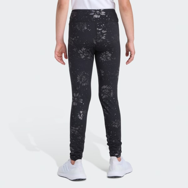 Black Floral Allover-Print Cozy Leggings