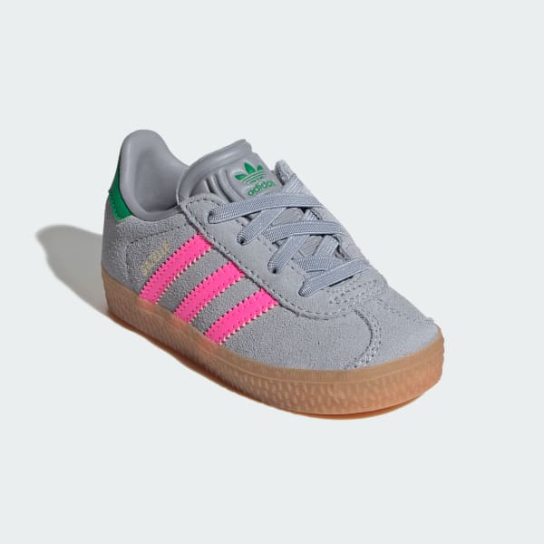 Grey Gazelle Comfort Closure Elastic Laces Shoes Kids