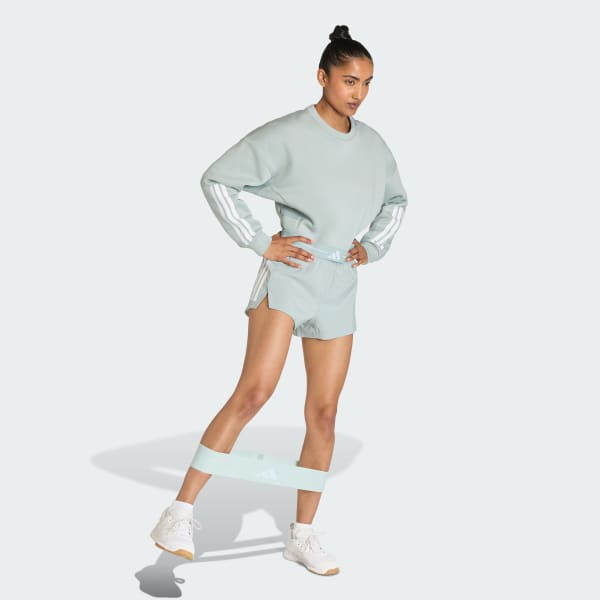 Green Hyperglam 3-Stripes Cropped Crewneck Sweatshirt